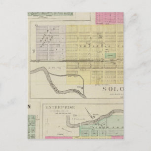 Solomon, Enterprise, Dillon, Detroit, Kansas Postkarte