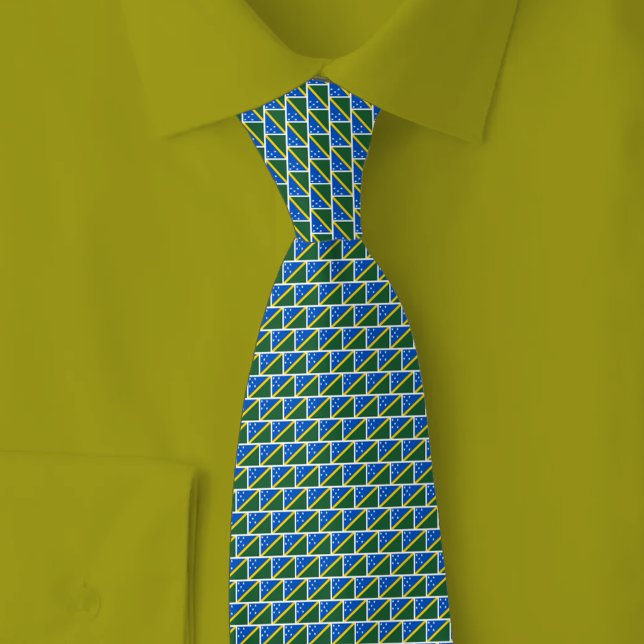 Solomon Islands Flag Brick Pattern Krawatte (Von Creator hochgeladen)