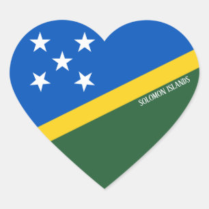Solomon Islands Flag Splendid Patriotic Herz-Aufkleber