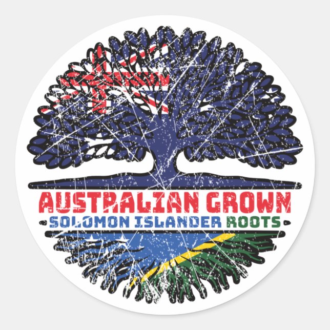 Solomon Islands Islander Australien Flagge Runder Aufkleber (Vorderseite)