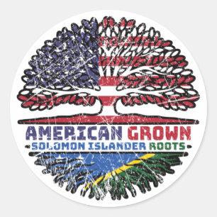 Solomon Islands Solomon Islander American USA Tree Runder Aufkleber