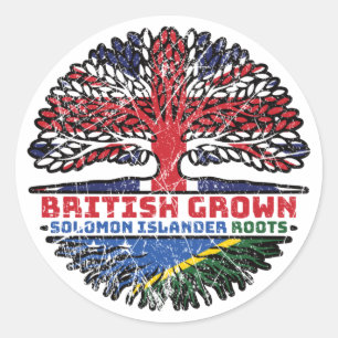 Solomon Islands Solomon Islander British UK Tree Runder Aufkleber