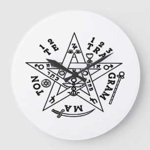 Solomon-Pentagram Große Wanduhr