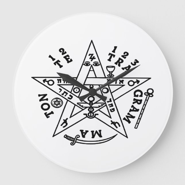 Solomon-Pentagram Große Wanduhr (Vorderseite)