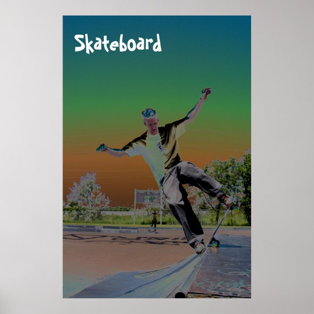 Solorisierte Skateboarder Poster (Vorne)