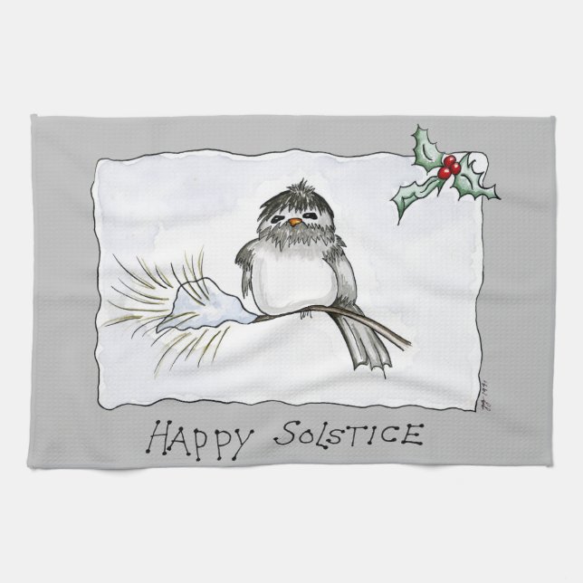 Solstice Chickadee Geschirrtuch (Horizontal)