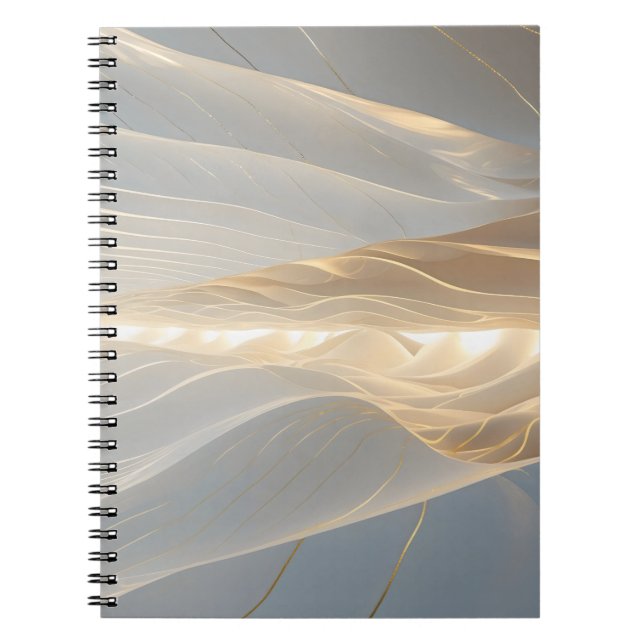 Solstice Echo – Golden Wave Minimalist Journal Not Notizblock (Vorderseite)