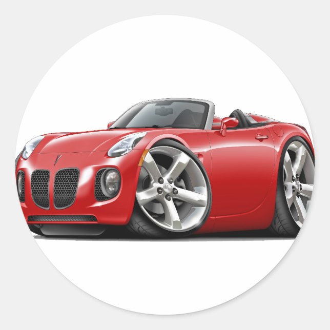 Solstice Red Convertible Runder Aufkleber (Vorderseite)