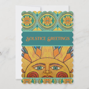 Solstice Salutations Carte de voeux Sun Mandala