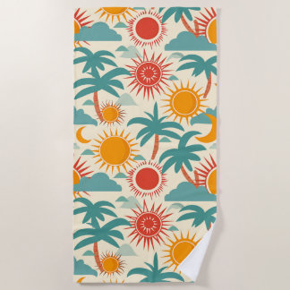 Solstice Sands Retro Oasis Beach Towel Strandtuch