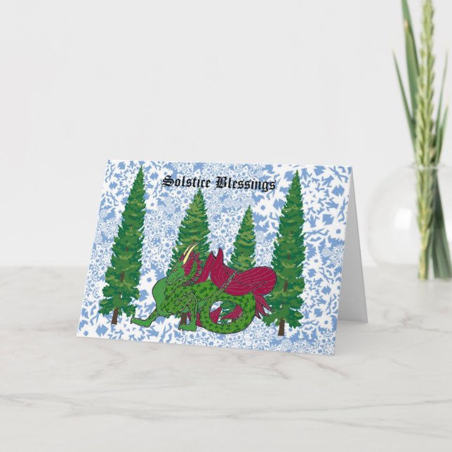 Solstice Segen Drachenkarte Karte (Vorderseite)