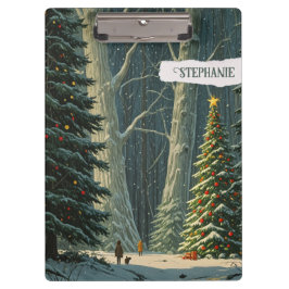 Solstice Spruce Personalisiert Weihnachten Klemmbrett