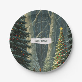 Solstice Spruce Personalisiert Weihnachten Pappteller