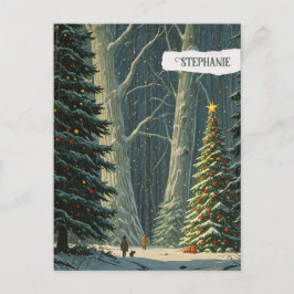 Solstice Spruce Personalisiert Weihnachten Postkarte