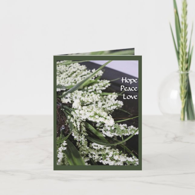 Solstice Winter Wreath Peace Card Feiertagskarte (Vorderseite)