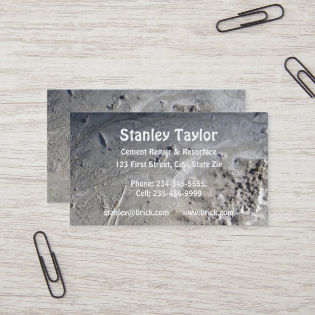 Solutions Concret & Cement Carte de visite personn (Devant/Arrière en situation)