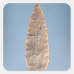 Solutrean'laurel leaf' blade, gefunden bei Volgu, Quadratischer Aufkleber