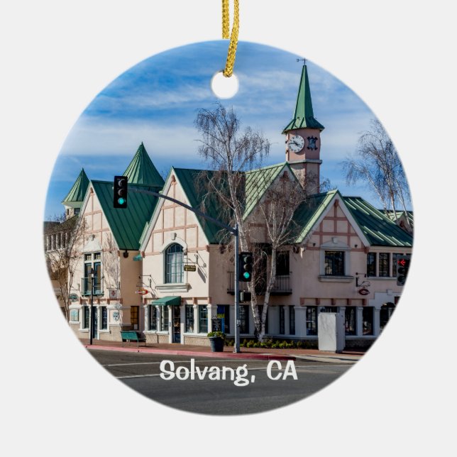 Solvang, Dänisches Dorf in Südkalifornien Keramik Ornament (Vorne)
