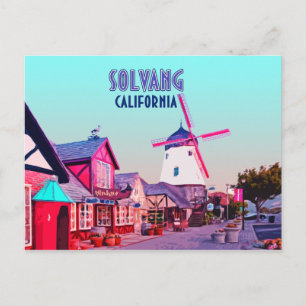 Solvang Danish Downtown Kalifornien Vintag Postkarte
