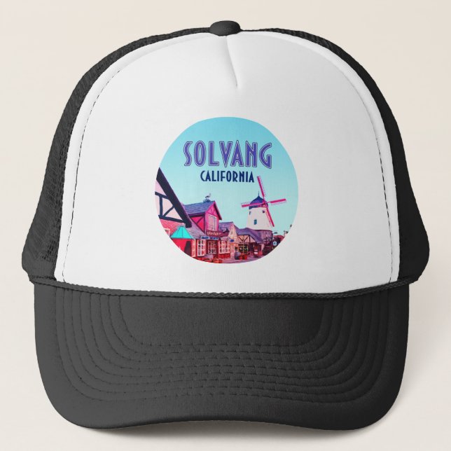 Solvang Danish Downtown Kalifornien Vintag Truckerkappe (Vorderseite)