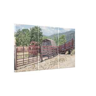 Solvang Shed & Fence 54" (1,5") Triptych Wrapped Leinwanddruck
