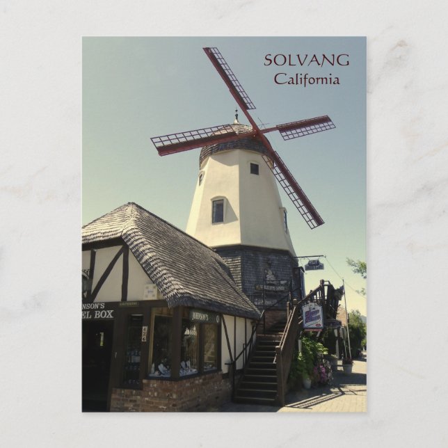 Solvang Windmill Postcard! Postkarte (Vorderseite)