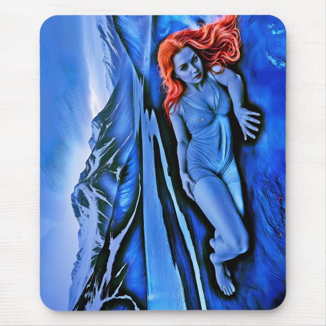 "Sólvátra" - Flamme unter Eis Mousepad (Vorne)