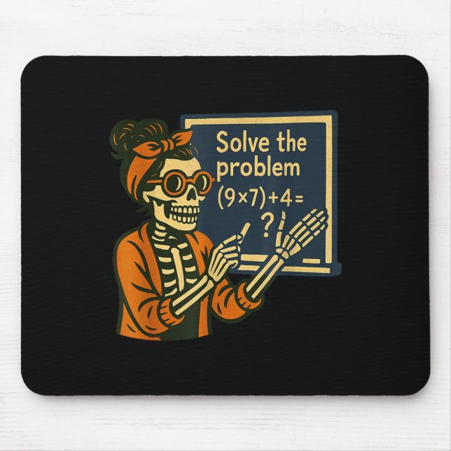 Solve The Problem 9x7+4 67 Meme Six Seven Skeleton Mousepad (Vorne)