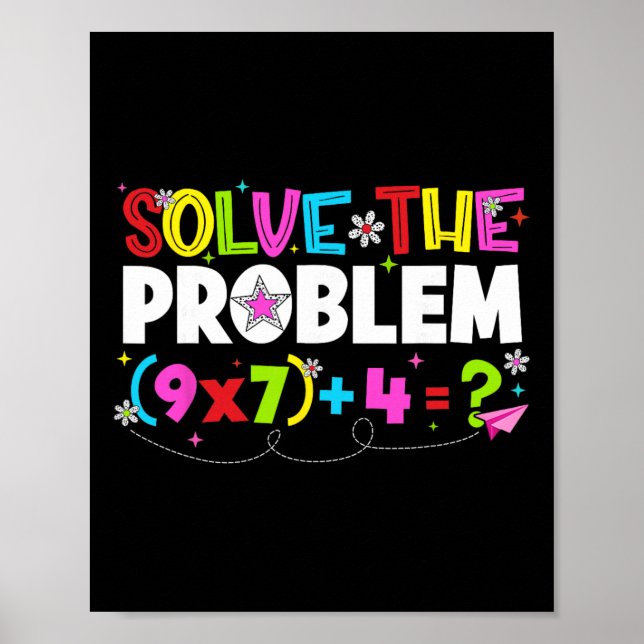 Solve The Problem Funny 67 Six Seven Meme Boy Girl Poster (Vorne)