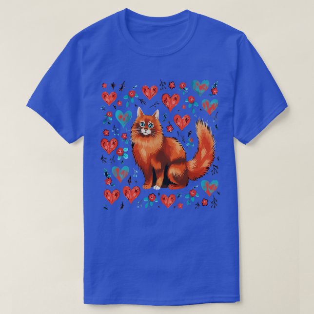 Somali Cat Valentine Day T-Shirt (Design vorne)