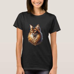 Somali Katze & Maine Coon T-Shirt - Katzenkunst Fü