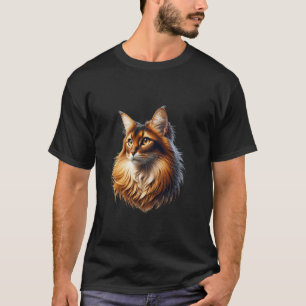 Somali Katze & Maine Coon T-Shirt - Katzenkunst Fü