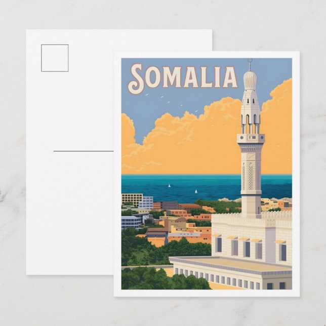 Somalia Afrika Vintage Reise  Postkarte (Vorne/Hinten)