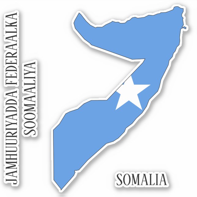 Somalia Flag Charming Patriotic Map Aufkleber (Vorderseite)