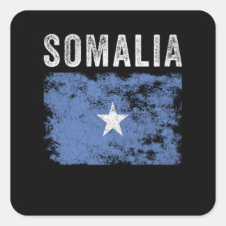 Somalia-Flagge bedruckt - Somalische Flagge Quadratischer Aufkleber