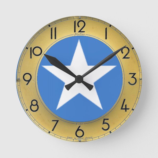 Somalia-Flagge Runde Wanduhr (Vorderseite)