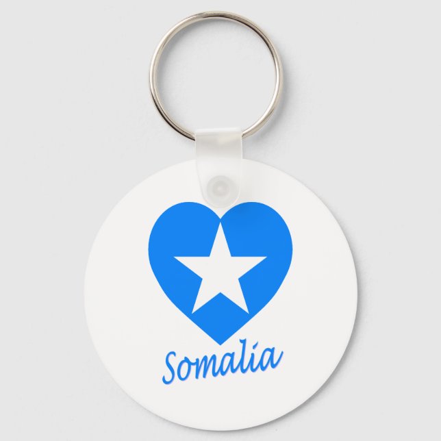 Somalia-Flaggenherz Schlüsselanhänger (Vorderseite)