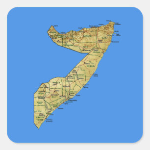 Somalia-Karten-Aufkleber Quadratischer Aufkleber