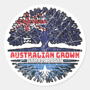Somalia Somali Australien Tree Roots Runder Aufkleber