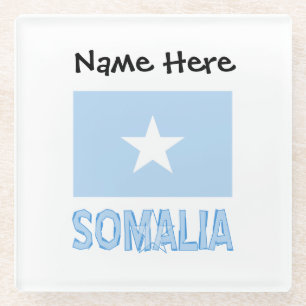Somalia Somalische Flagge Schwarz Personalisierung Glasuntersetzer