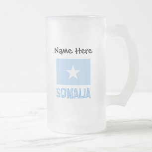 Somalia Somalische Flagge Schwarz Personalisierung Mattglas Bierglas