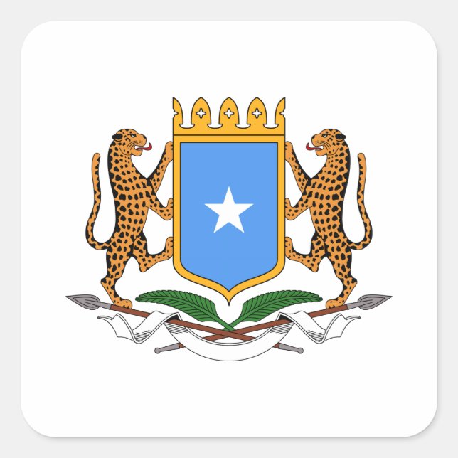 Somalia-Wappen Quadratischer Aufkleber (Vorderseite)