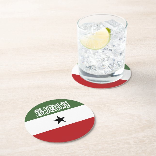 Somaliland-Flagge Runder Pappuntersetzer (Vor Ort)