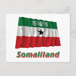 Somaliland Waving Flag mit Namen Postkarte