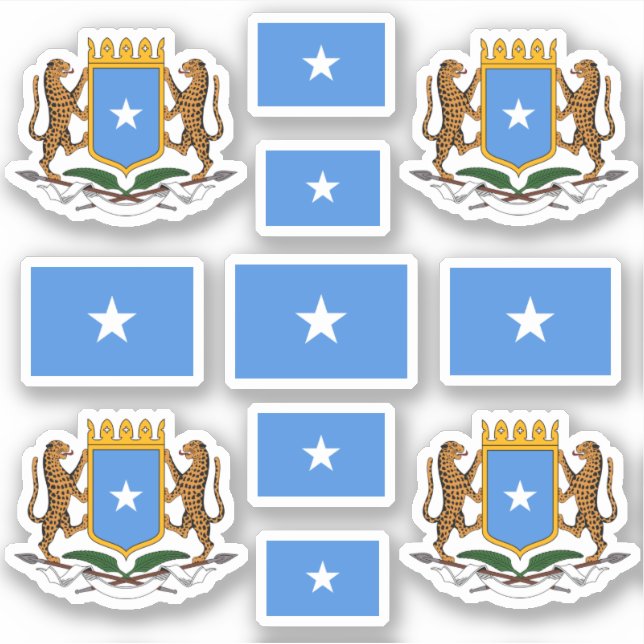 Somalische Staatssymbole/Wappen und Flagge Aufkleber (Vorderseite)