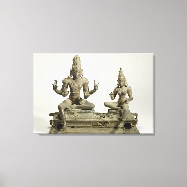 Somaskanda, Chola, Tamil Nadu (Bronze) Leinwanddruck (Vorderseite)