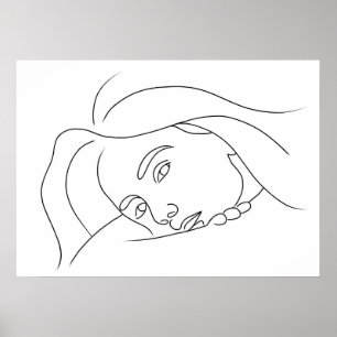 Somber Fem Face Poster