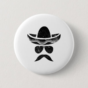 Sombrero Face Cinco De Mayo Mexican Fiesta Party K Button