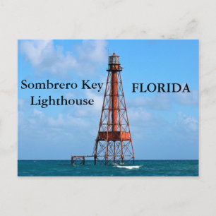 Sombrero Key Lighthouse, Florida Postcard Postkarte