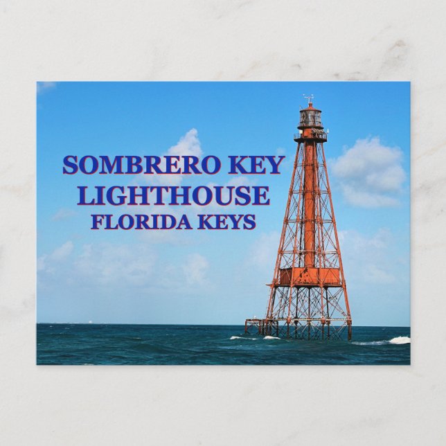 Sombrero Key Lighthouse, Florida Postcard Postkarte (Vorderseite)